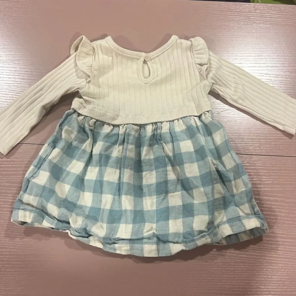 Carter’s 6 months blue gingham ribbed dress